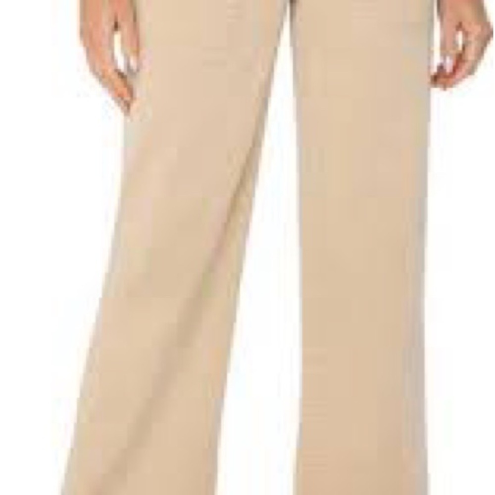 Liverpool Tan Capris Relaxed Fit High-Waisted